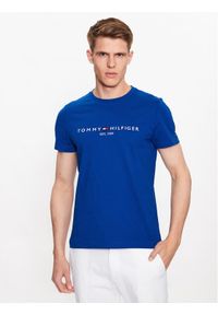 TOMMY HILFIGER - Tommy Hilfiger T-Shirt Logo MW0MW11797 Granatowy Slim Fit. Kolor: niebieski. Materiał: bawełna