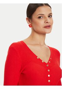 Morgan Sweter 241-MIGNO Czerwony Slim Fit. Kolor: czerwony. Materiał: wiskoza #4