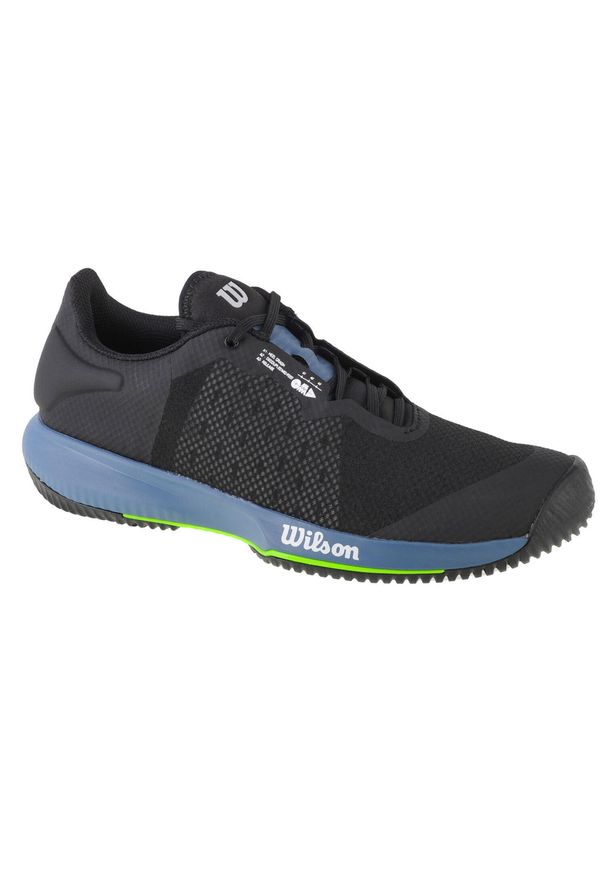 Buty do tenisa męskie Wilson Kaos Swift. Zapięcie: sznurówki. Kolor: czarny. Materiał: guma, materiał, tkanina, syntetyk. Szerokość cholewki: normalna. Sport: tenis