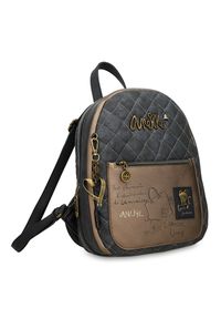 Brązowy Stylowy Damski Plecak Anekke. Kolor: brązowy. Wzór: haft. Styl: elegancki #1