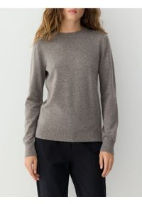 Reserved - Wełniany sweter z dodatkiem kaszmiru - brązowy. Kolor: brązowy. Materiał: wełna, kaszmir