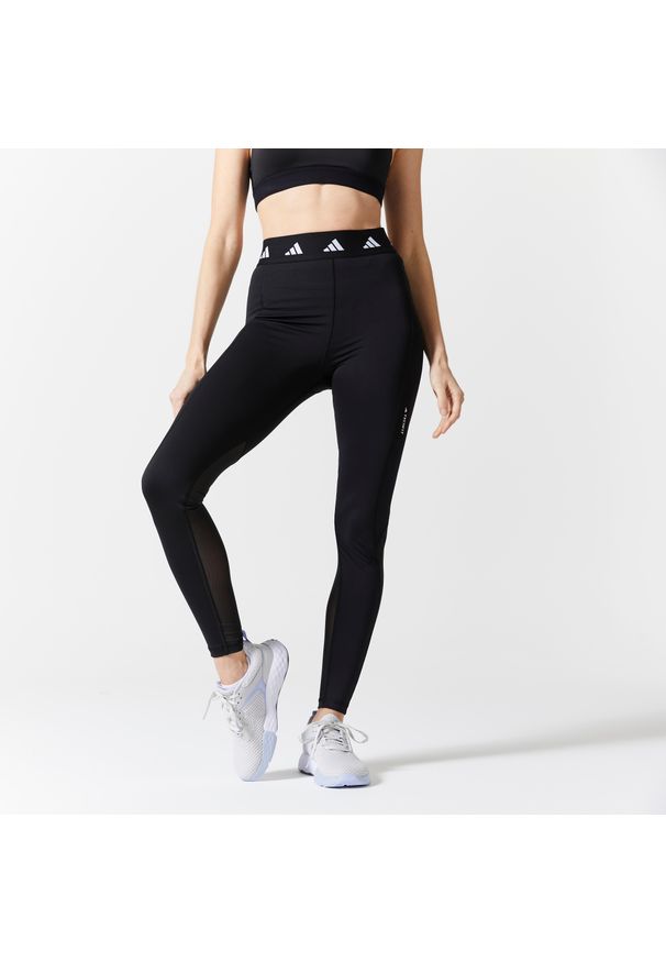 Legginsy fitness damskie Adidas. Materiał: materiał, poliester, skóra. Technologia: Techfit (Adidas). Sport: fitness