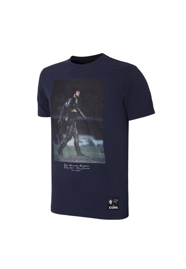 COPA FOOTBALL - Koszulka dla dorosłych - Maradona x COPA Campo Encharcado - Granatowy. Kolor: niebieski. Sport: piłka nożna
