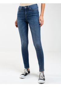 Big-Star - Jeansy damskie skinny granatowe Adela 512. Kolor: niebieski. Sezon: lato