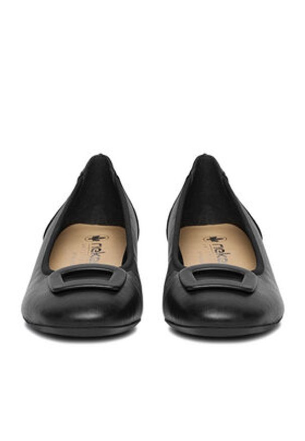 Rieker Czółenka 43453-00 Czarny. Kolor: czarny. Materiał: skóra