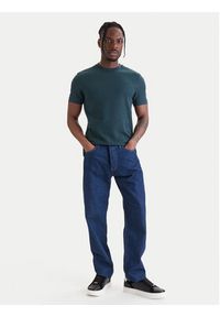 Calvin Klein Jeans T-Shirt Micro Waffle LV04RF206G Zielony Slim Fit. Kolor: zielony. Materiał: bawełna #5