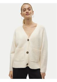 Vero Moda Kardigan Boom 10320457 Beżowy Loose Fit. Kolor: beżowy. Materiał: syntetyk #2