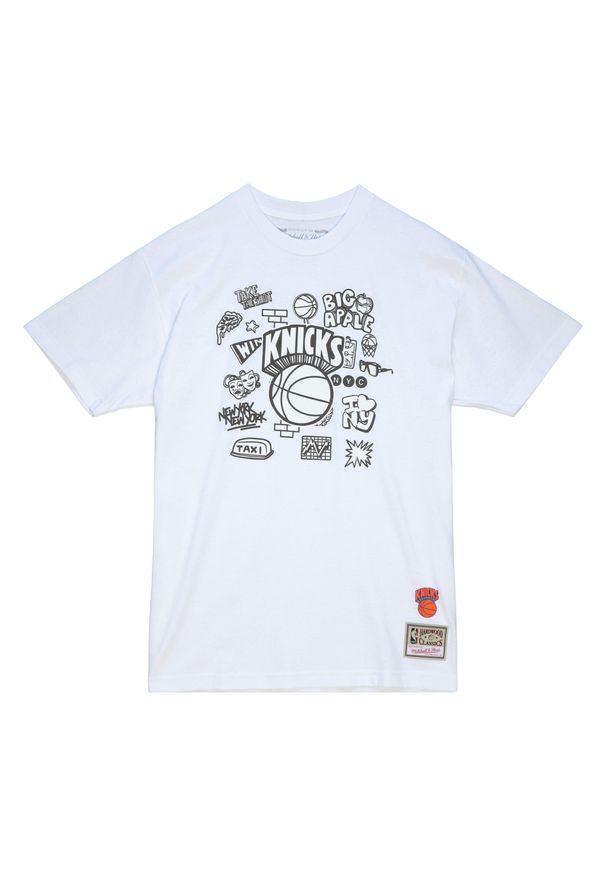 Mitchell & Ness - Koszulka New York Knicks NBA Doodle. Kolor: biały. Sport: koszykówka