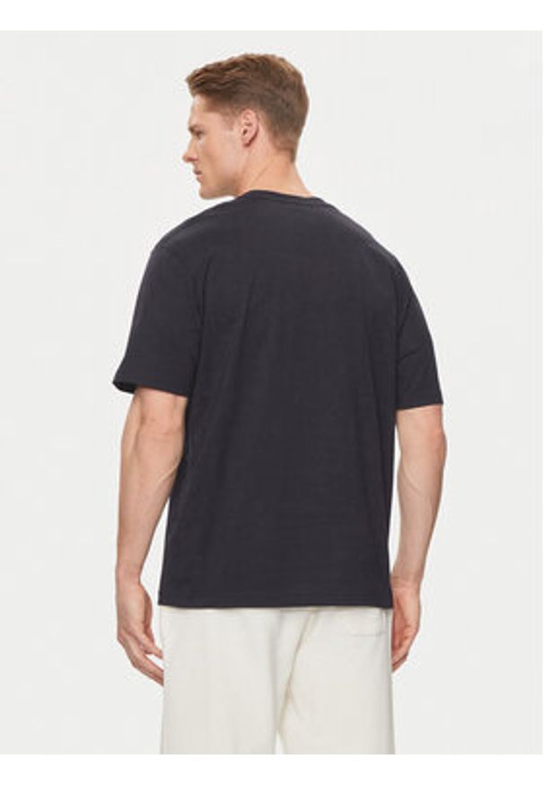 Lacoste T-Shirt TH7411 Granatowy Regular Fit. Kolor: niebieski. Materiał: bawełna