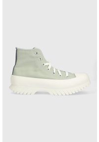 Converse trampki Chuck Taylor All Star Lugged 2.0 HI damskie kolor zielony A03809C A03809C-GREEN. Nosek buta: okrągły. Zapięcie: sznurówki. Kolor: zielony. Materiał: guma. Obcas: na platformie #1