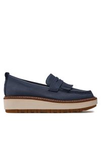 Clarks Mokasyny Oriannaw Loafer 26176639 Granatowy. Kolor: niebieski. Materiał: skóra, nubuk