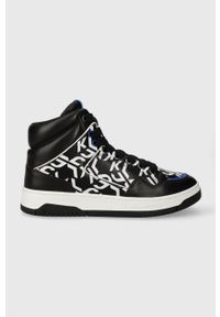 Karl Lagerfeld Jeans sneakersy skórzane KREW kolor czarny KLJ53043. Nosek buta: okrągły. Zapięcie: sznurówki. Kolor: czarny. Materiał: skóra. Szerokość cholewki: normalna #1