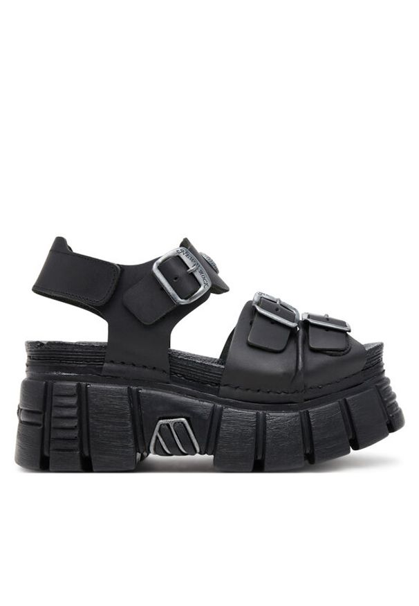 NEW ROCK Sandały M-BIOS101SF-C1 Czarny. Kolor: czarny. Materiał: skóra. Styl: rockowy