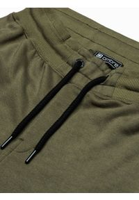 Ombre Clothing - Spodnie męskie dresowe joggery P918 - khaki - L. Kolor: brązowy. Materiał: dresówka #6