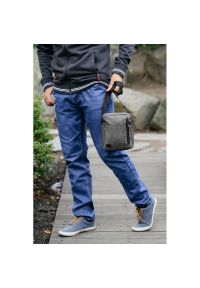 Męska, Materiałowa Torebka, Saszetka, Listonoszka - Pako Jeans - Popiel. Materiał: poliester #2