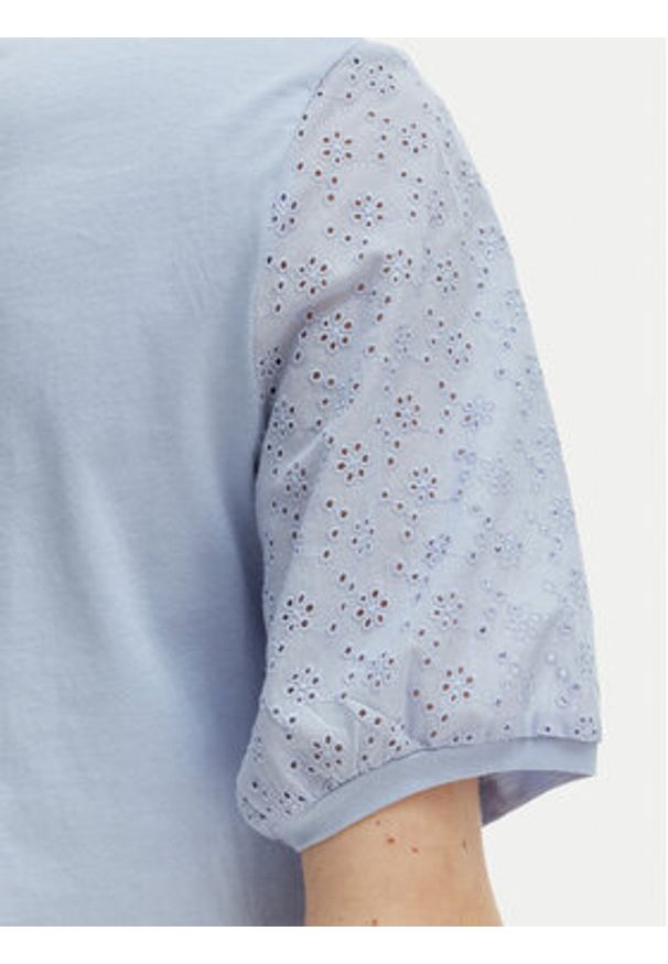 Vero Moda Bluzka Janni 10340706 Błękitny Regular Fit. Kolor: niebieski. Materiał: bawełna