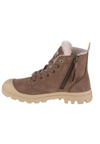 Buty sportowe Sneakersy damskie, Palladium Pampa Hi Zip WL. Kolor: brązowy, wielokolorowy. Materiał: nubuk. Sport: turystyka piesza