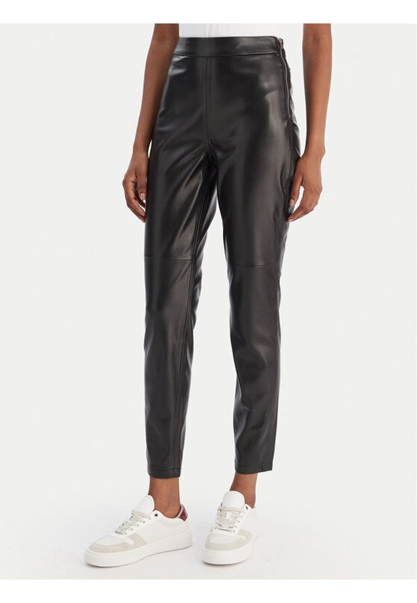 BOSS Legginsy C_Taskin 50551469 Czarny Slim Fit. Kolor: czarny. Materiał: skóra