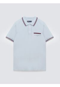 Big-Star - Koszulka męska polo z kontrastowym wykoŅczeniem niebieska Polos 400. Typ kołnierza: polo. Kolor: niebieski. Materiał: dzianina, materiał. Wzór: nadruk. Styl: elegancki, klasyczny, sportowy #6