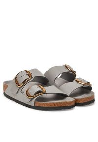 Birkenstock Klapki Arizona Big Buckle Hex 1029391 Szary. Kolor: szary. Materiał: skóra