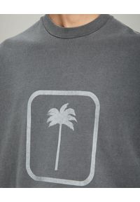 PALM ANGELS - Szary t-shirt z logo. Kolor: szary. Materiał: bawełna. Styl: klasyczny