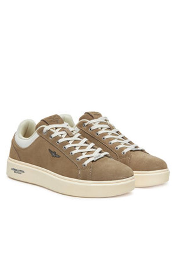 Aeronautica Militare Sneakersy 251SC307PL278 Beżowy. Kolor: beżowy. Materiał: skóra