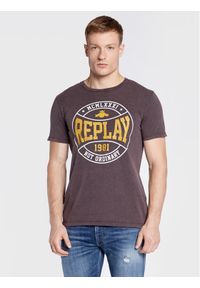Replay T-Shirt M6292.000.22658LM Fioletowy Regular Fit. Kolor: fioletowy. Materiał: bawełna