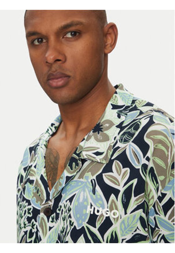 Hugo - HUGO Koszula Beach 50540065 Granatowy Regular Fit. Kolor: niebieski. Materiał: wiskoza