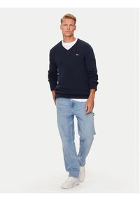 Tommy Jeans Sweter Essential DM0DM19429 Granatowy Slim Fit. Kolor: niebieski. Materiał: bawełna