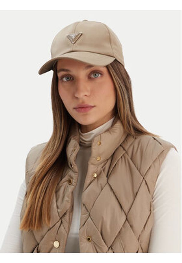 Guess Czapka z daszkiem AW5396 POL01 Beżowy. Kolor: beżowy. Materiał: poliester