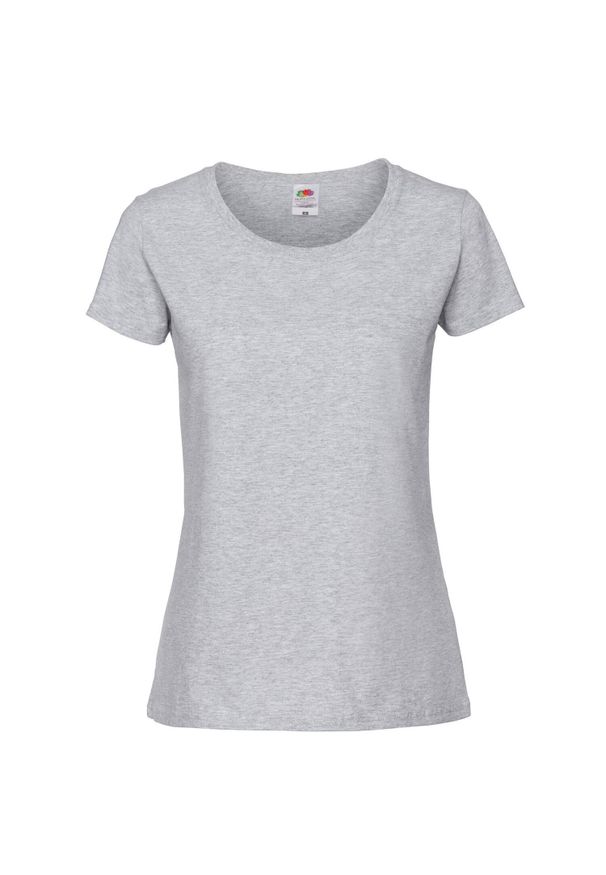 FRUIT OF THE LOOM - Koszulka Damska Iconic 195 Premium Heather T-shirt. Kolor: szary. Sport: turystyka piesza