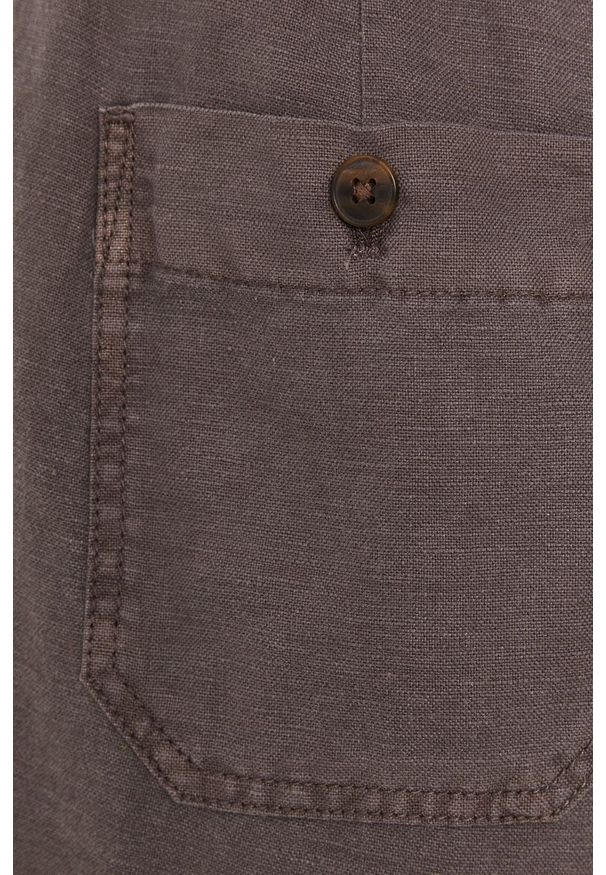 GAP Szorty damskie kolor brązowy gładkie high waist. Okazja: na co dzień. Stan: podwyższony. Kolor: brązowy. Materiał: tkanina. Wzór: gładki. Styl: casual