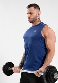 GORILLA WEAR - Easton Top bez rękawów - Niebieski. Kolor: niebieski. Długość rękawa: bez rękawów