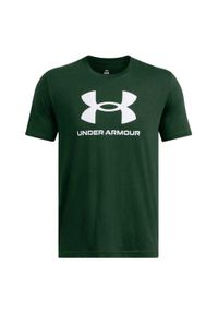 Under Armour - T-shirt Męski Logo. Kolor: zielony. Sport: turystyka piesza