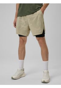 4f - 4F Spodenki treningowe szybkoschnące męskie - beżowe L. Kolor: beżowy. Sport: fitness #2