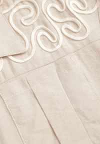 Born2be - Beżowa Wiskozowa Koszula Boho Bez Rękawów ze Ściągaczem w Pasie Limopise. Okazja: na co dzień. Kolor: beżowy. Materiał: wiskoza. Długość rękawa: bez rękawów. Wzór: aplikacja. Sezon: lato. Styl: boho #4