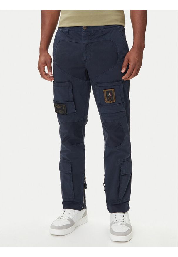 Aeronautica Militare Spodnie materiałowe 252PA1387UCT0149 Granatowy Regular Fit. Kolor: niebieski. Materiał: bawełna