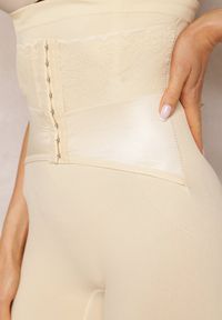 Renee - Beżowe Modelujące Majtki z Gorsetowym Zapięciem na Haftki Hefial. Kolor: beżowy #6