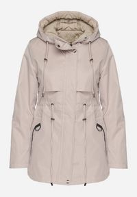 Born2be - Beżowa Kurtka Parka Dwustronna Korilea. Okazja: na co dzień. Kolor: beżowy. Wzór: gładki. Styl: klasyczny, casual, elegancki #4