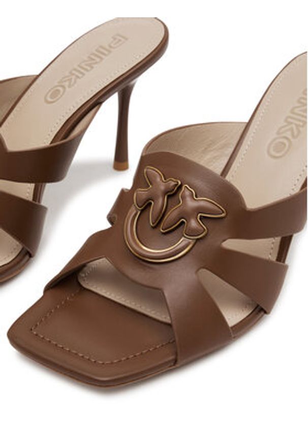 Pinko - PINKO Klapki Lisa 04 SD0311 P003 Brązowy. Kolor: brązowy. Materiał: skóra