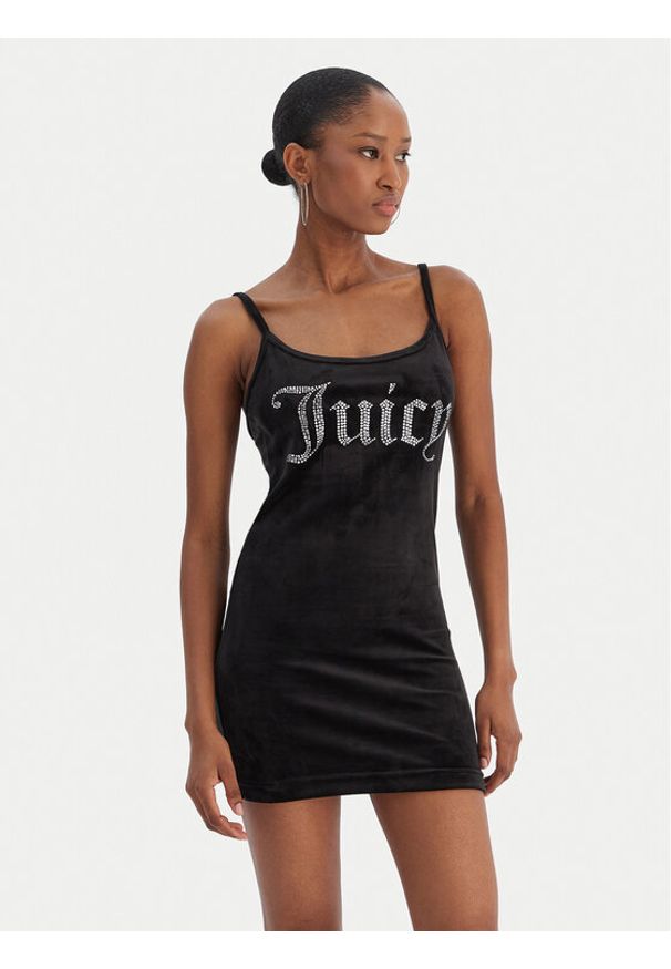 Juicy Couture Sukienka codzienna Rae JCWE222003 Czarny Slim Fit. Okazja: na co dzień. Kolor: czarny. Materiał: syntetyk. Typ sukienki: proste. Styl: casual