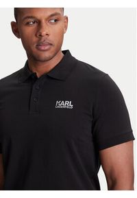 Karl Lagerfeld - KARL LAGERFELD Polo 745088 553235 Czarny Regular Fit. Typ kołnierza: polo. Kolor: czarny. Materiał: bawełna #4