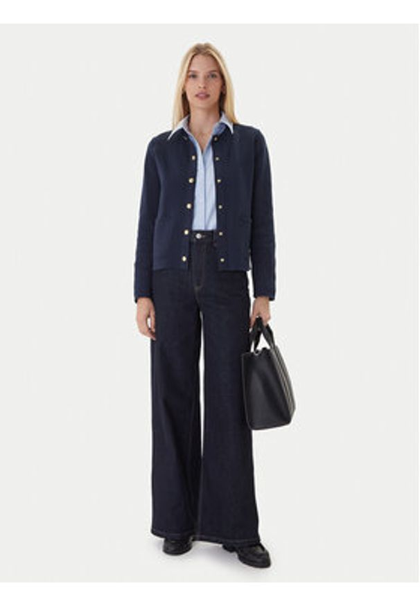 TOMMY HILFIGER - Tommy Hilfiger Kardigan WW0WW40846 Granatowy Regular Fit. Kolor: niebieski. Materiał: bawełna