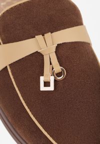 Born2be - Brązowe Eleganckie Mokasyny VICES z Imitacji Zamszu ze Skórzaną Wkładką Jaenith. Okazja: na co dzień, na spotkanie biznesowe. Kolor: brązowy. Materiał: zamsz, skóra. Wzór: aplikacja. Styl: elegancki #2