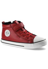 Big-Star - Czerwone Trampki Big Star Dziecięce Ocieplane Buty. Zapięcie: rzepy. Kolor: czerwony. Materiał: futro, skóra ekologiczna, syntetyk, guma. Szerokość cholewki: normalna. Wzór: aplikacja. Styl: młodzieżowy