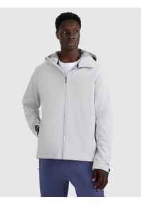 4f - 4F Kurtka softshell wiatroodporna membrana 5000 męska - szary XXL. Typ kołnierza: kaptur. Kolor: szary. Materiał: softshell. Technologia: Windstopper. Sezon: zima