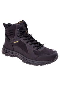 Elbrus - Męskie Buty Turystyczne Hixon Waterproof Mid Cut. Kolor: czarny, pomarańczowy, wielokolorowy. Sport: turystyka piesza