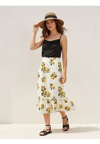 Sinsay - Bawełniana spódnica midi z falbanami w cytryny - wielobarwny. Materiał: bawełna #1