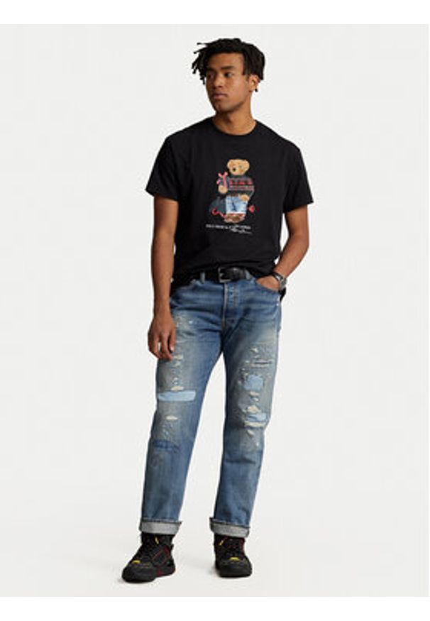 Polo Ralph Lauren T-Shirt 710854497027 Czarny Regular Fit. Typ kołnierza: polo. Kolor: czarny. Materiał: bawełna