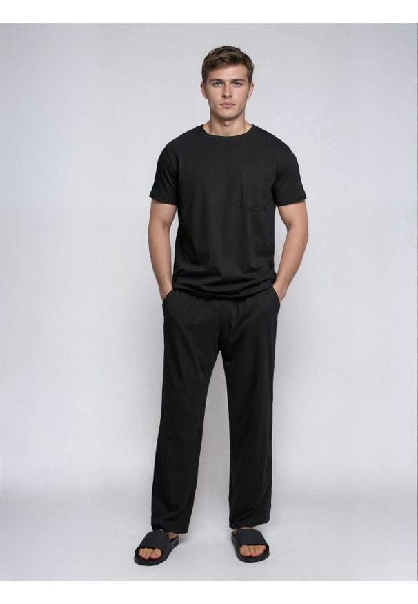 Sinsay - Bawełniana piżama dwuczęściowa - czarny. Kolor: czarny. Materiał: bawełna